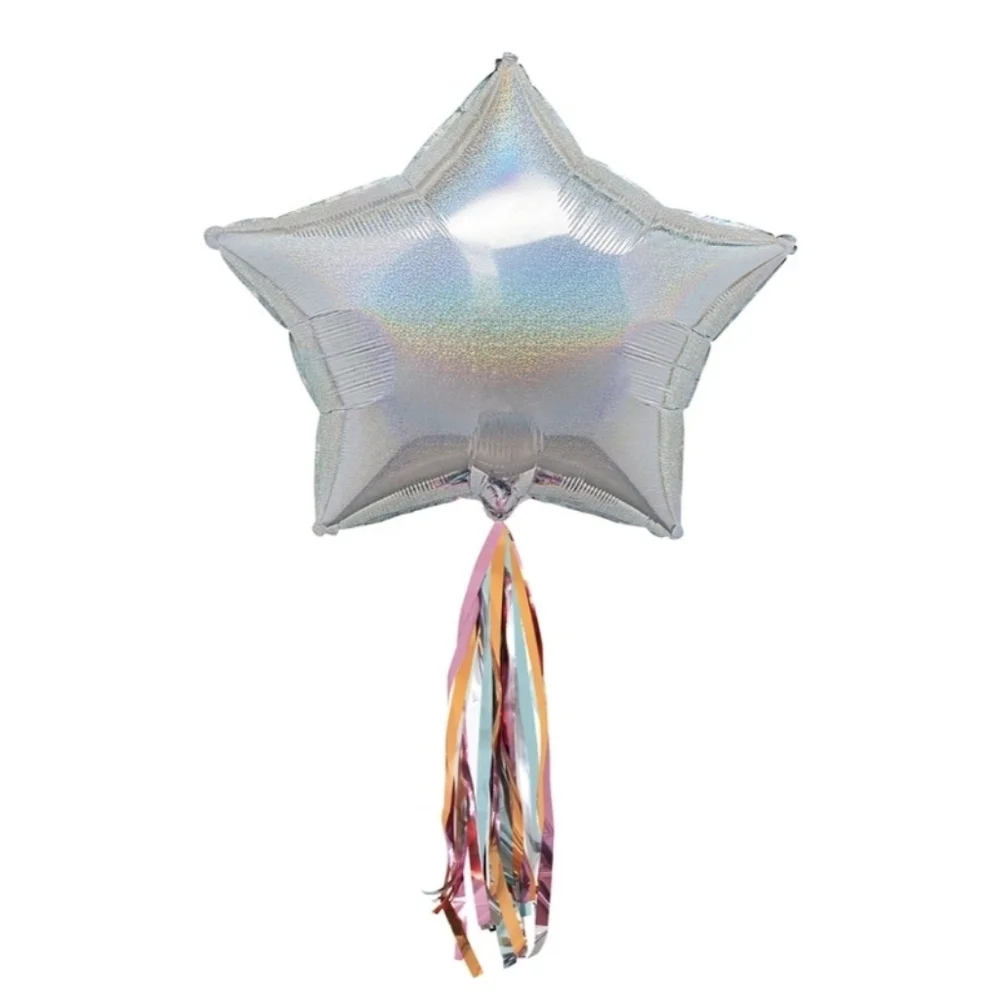 321 Party! Prismatic Star Foil Balloon with Tassel  24